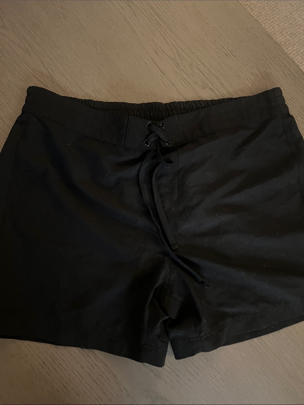 Coastal Blue Black Drawstring Shorts
